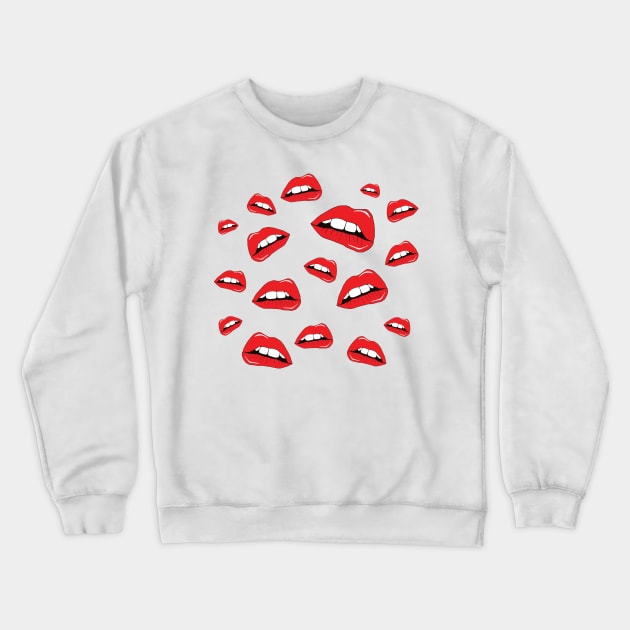 hot lips Crewneck Sweatshirt by nfrenette